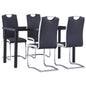 5 pcs conjunto de jantar couro artificial preto