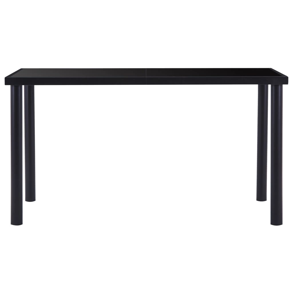 5 pcs conjunto de jantar couro artificial preto