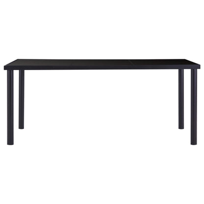 7 pcs conjunto de jantar couro artificial preto