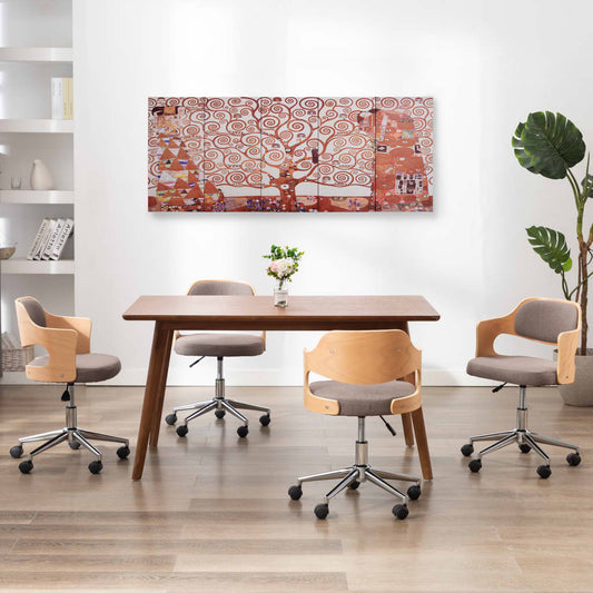 Conj. painéis parede c/ impressão árvore 150x60cm amarelo