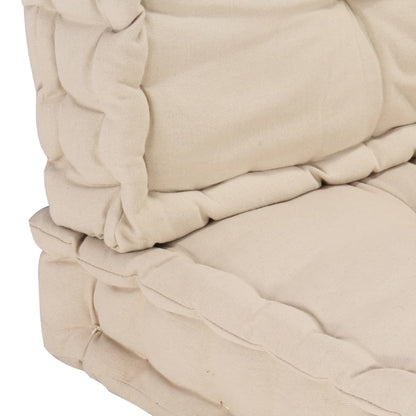 Almofadões p/ sofá de paletes 2 pcs algodão bege