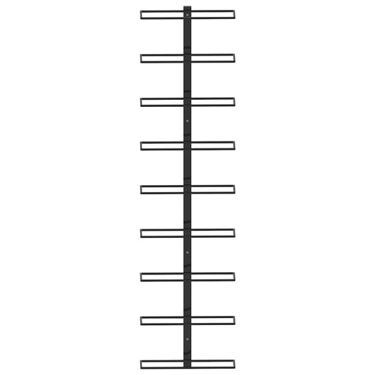 Garrafeira de parede para 9 garrafas ferro preto