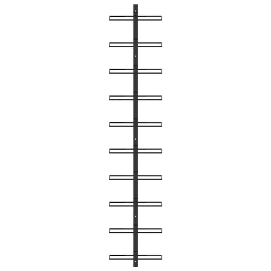 Garrafeira de parede para 10 garrafas metal preto