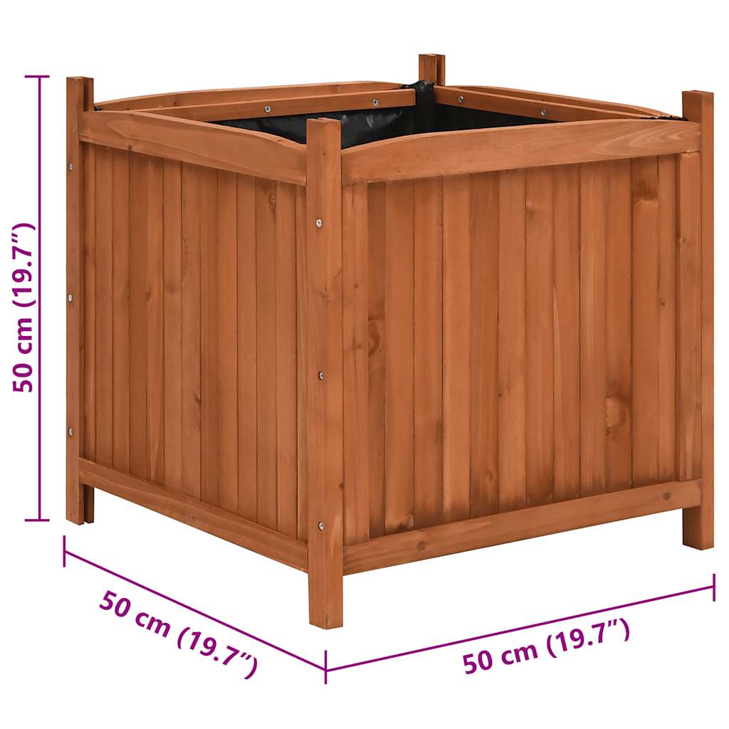 Vasos/floreiras 2 pcs 50x50x50 cm madeira de abeto