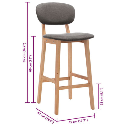 Bancos de bar 2 pcs tecido cinzento-claro