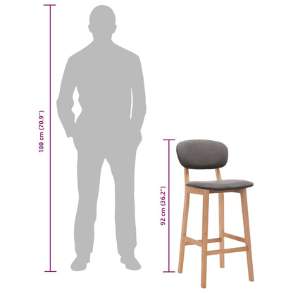 Bancos de bar 2 pcs tecido cinzento-claro