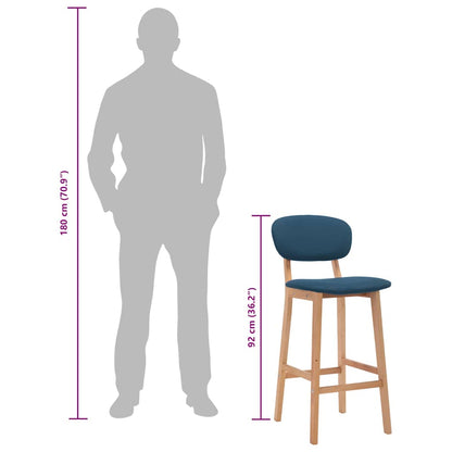 Bancos de bar 2 pcs tecido azul