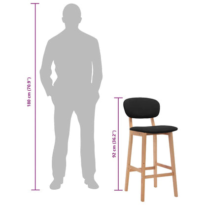 Bancos de bar 2 pcs tecido preto