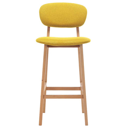 Bancos de bar 2 pcs tecido amarelo mostarda