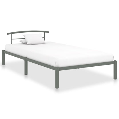 Estrutura de cama 100x200 cm metal cinzento