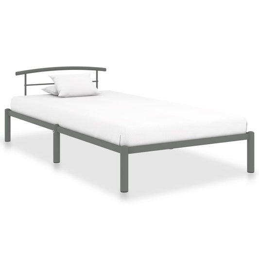 Estrutura de cama 100x200 cm metal cinzento