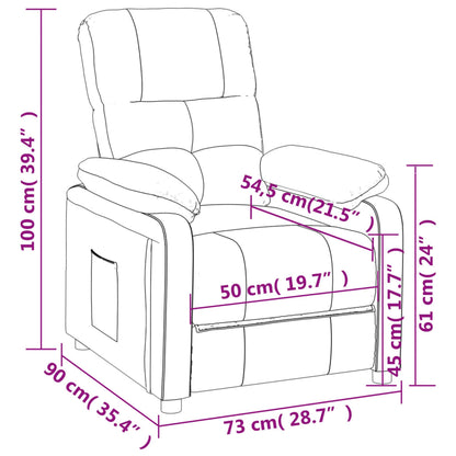 Poltrona reclinável tecido cinzento-escuro