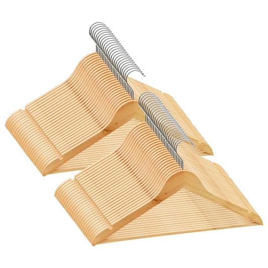 50 pcs conjunto de cabides antiderrapantes madeira
