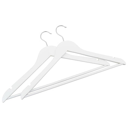 50 pcs conjunto de cabides antiderrapantes madeira branco