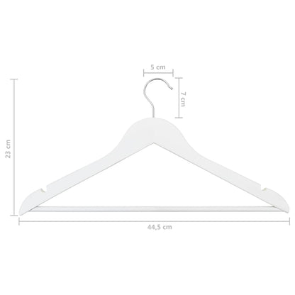 100 pcs conjunto de cabides antiderrapantes madeira branco