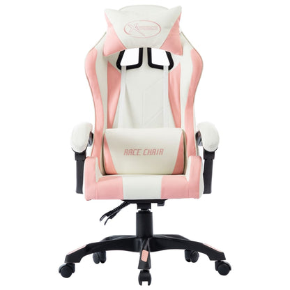 Cadeira estilo corrida couro artificial rosa