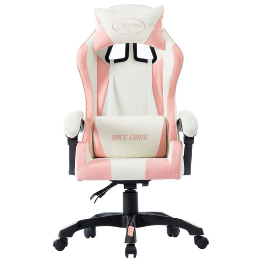 Cadeira estilo corrida couro artificial rosa