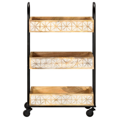 Carrinho de cozinha 3 prateleiras 46x30x76 cm mangueira maciça