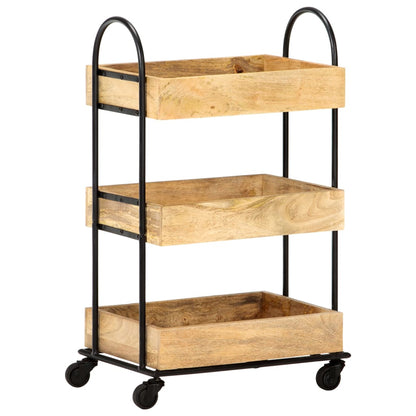 Carrinho de cozinha 3 prateleiras 46x30x76 cm mangueira maciça