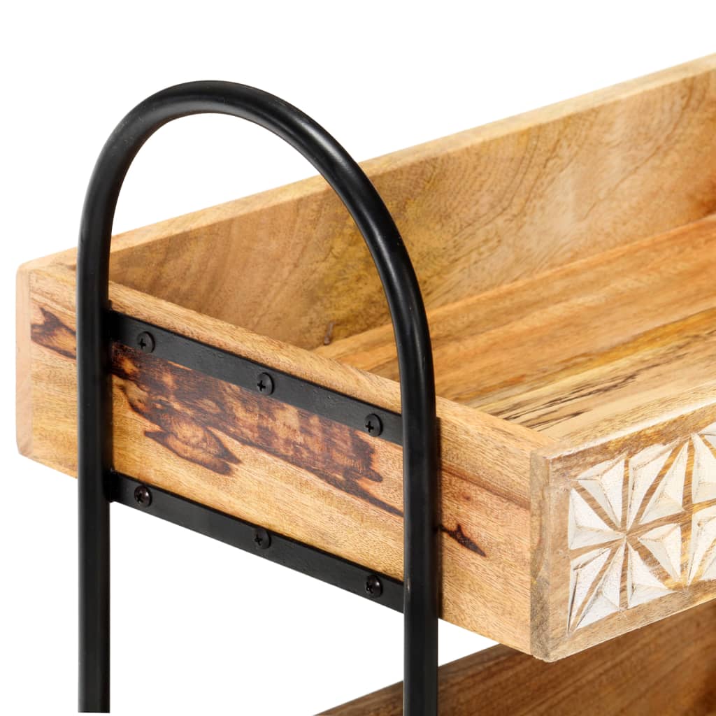 Carrinho de cozinha 3 prateleiras 46x30x76 cm mangueira maciça