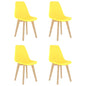 Cadeiras de jantar 4 pcs plástico amarelo