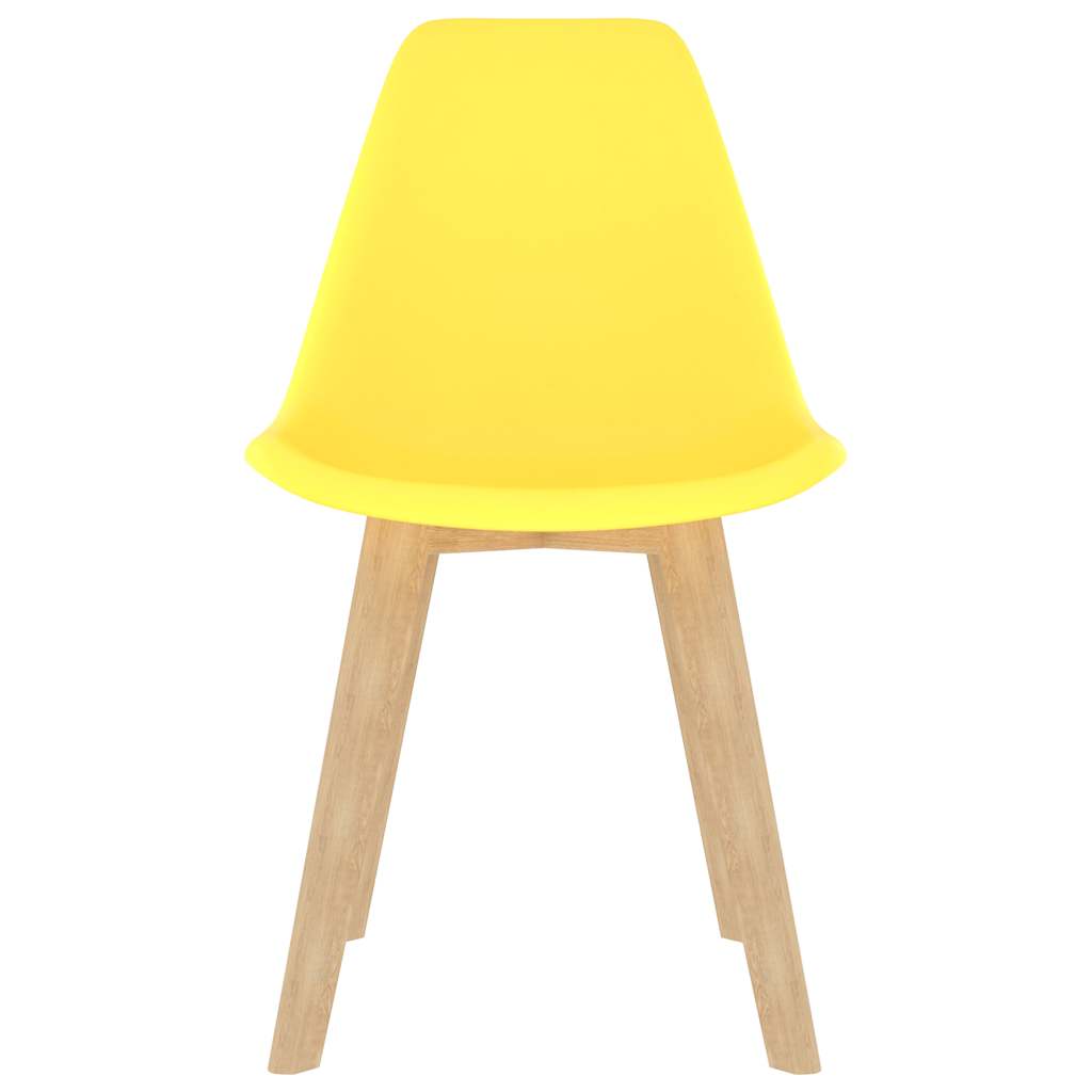 Cadeiras de jantar 4 pcs plástico amarelo