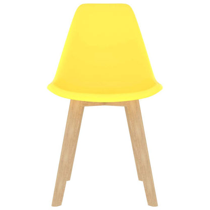 Cadeiras de jantar 4 pcs plástico amarelo