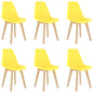 Cadeiras de jantar 6 pcs plástico amarelo