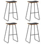 Bancos de bar 4 pcs couro artificial preto