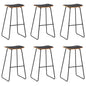 Bancos de bar 6 pcs couro artificial preto