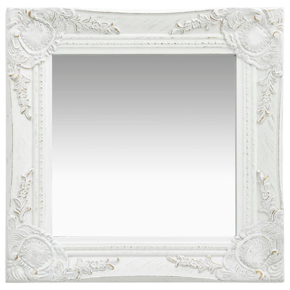 Espelho de parede estilo barroco 40x40 cm branco
