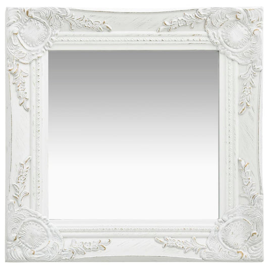 Espelho de parede estilo barroco 40x40 cm branco