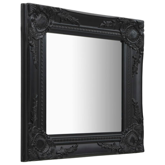 Espelho de parede estilo barroco 40x40 cm preto