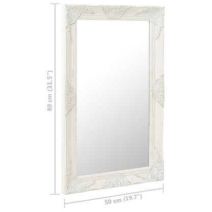 Espelho de parede estilo barroco 50x80 cm branco