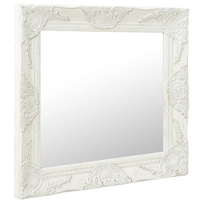 Espelho de parede estilo barroco 60x60 cm branco