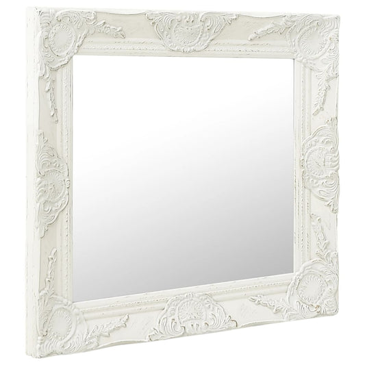 Espelho de parede estilo barroco 60x60 cm branco