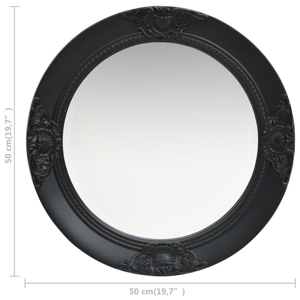 Espelho de parede estilo barroco 50 cm preto
