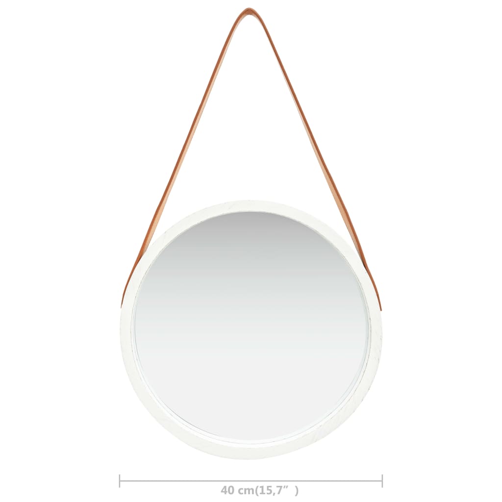 Espelho de parede com alça 40 cm branco