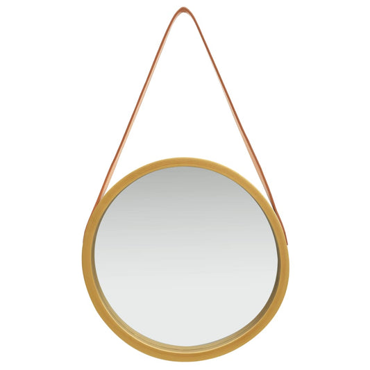 Espelho de parede com alça 40 cm dourado