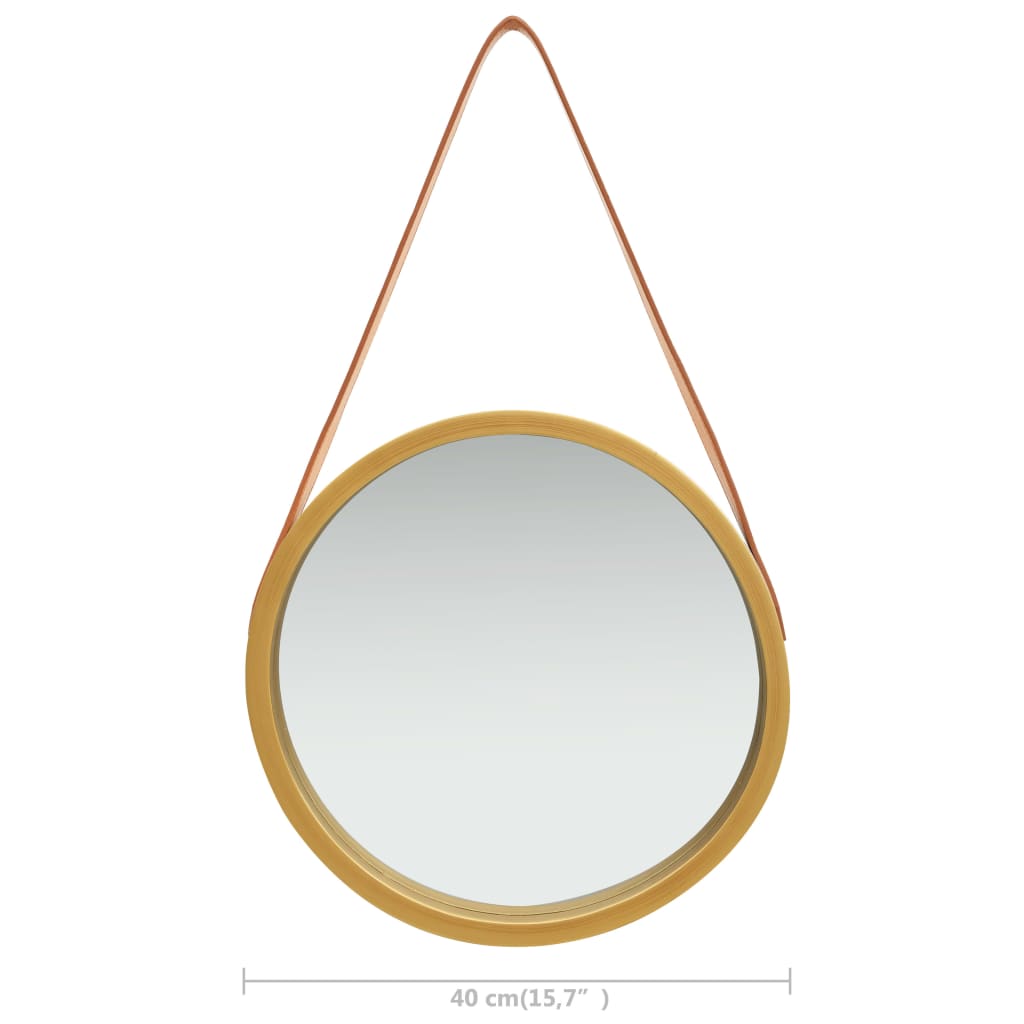 Espelho de parede com alça 40 cm dourado