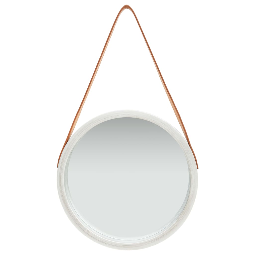 Espelho de parede com alça 40 cm prateado