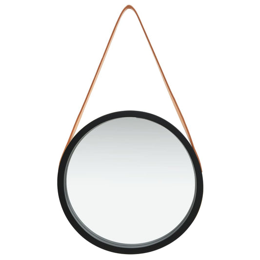 Espelho de parede com alça 40 cm preto