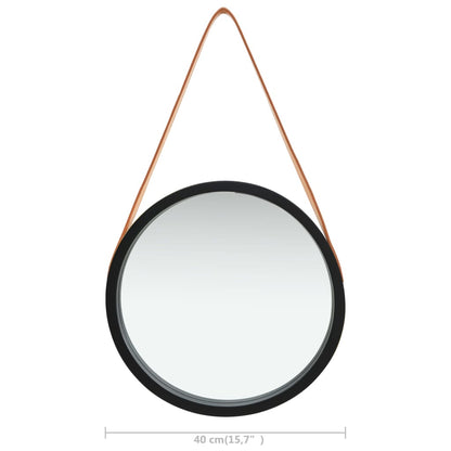 Espelho de parede com alça 40 cm preto