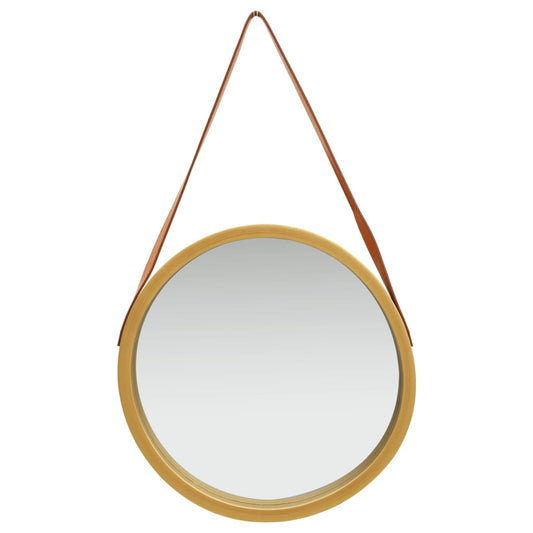 Espelho de parede com alça 50 cm dourado