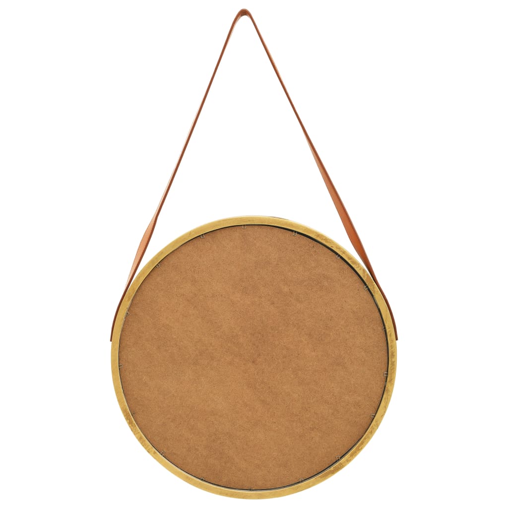 Espelho de parede com alça 50 cm dourado