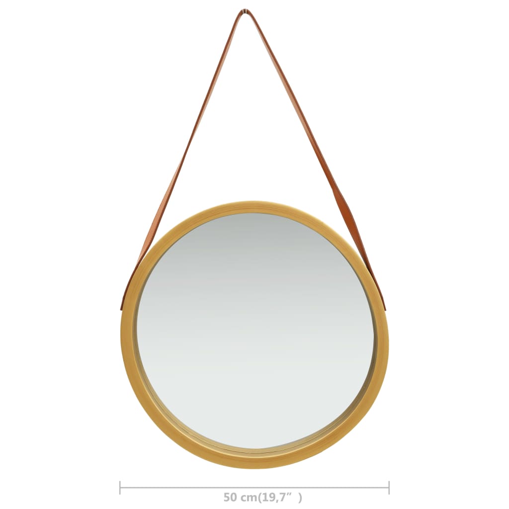Espelho de parede com alça 50 cm dourado