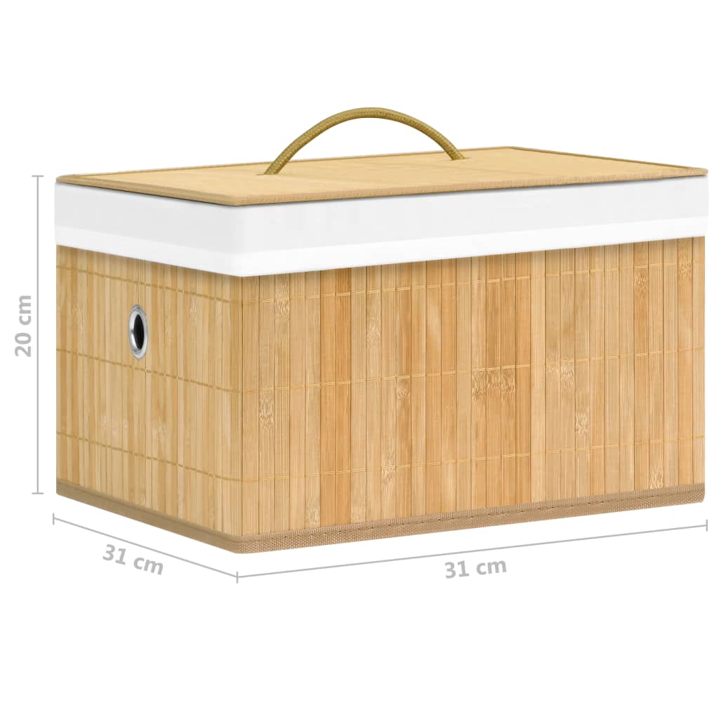 Caixas de arrumação 4 pcs bambu
