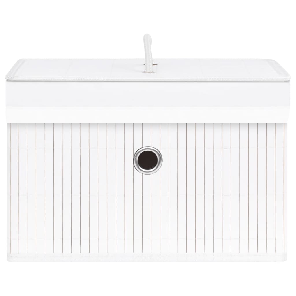 Caixas de arrumação 4 pcs bambu branco