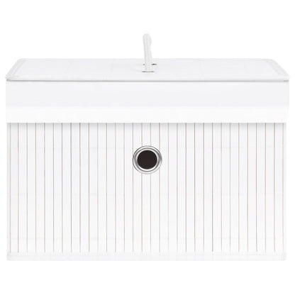 Caixas de arrumação 4 pcs bambu branco