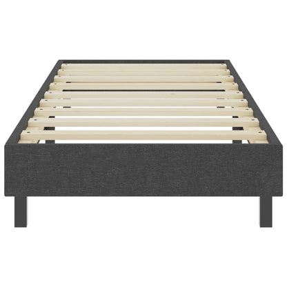 Cama boxspring 100x200 cm tecido cinzento-escuro